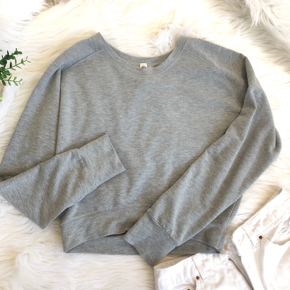Crop Sweatshirt Heather Gray NWOT Small Longsleeve